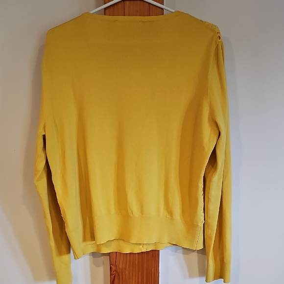 Mustard Lace Cotton Cardigan - Picture 7 of 9